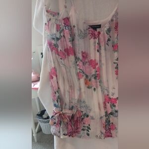 New Look Pink and White Floral Blouse